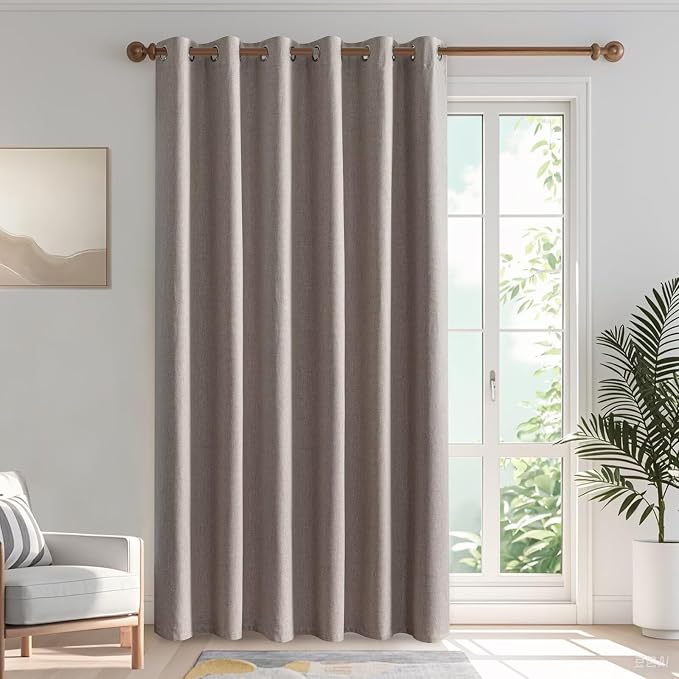 IGEMAEVE Blackout Curtains for Bedroom Grommet Light Beige 100" W x 84" L | by IGEMAEVE