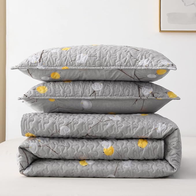 DURLENGEN Quilt Set Queen Size 3Pcs, Soft Microfiber Lightweight Bedspread - Image 7