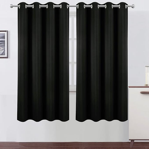 100% Blackout Curtains 52 x 72 Inch/Black Curtains 2 Panels - Image 2