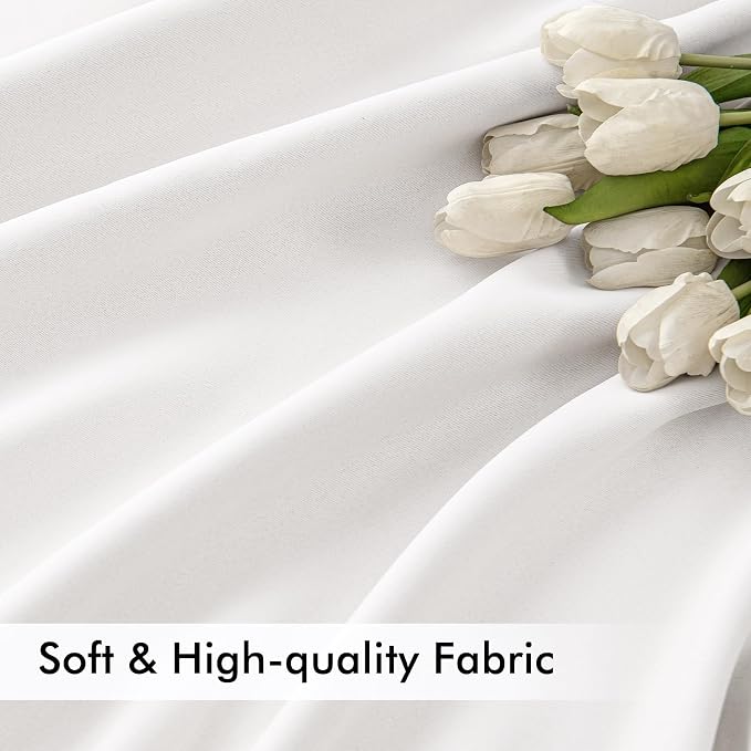MIULEE Pure White Back Tab Blackout Curtains 52x72 Inches Long 2 Panels Set | - Image 6