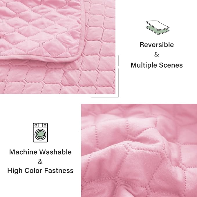 Exclusivo Mezcla Reversible Twin Quilt Bedding Set, Bright Pink | Lightweight - Image 6