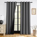 RYB HOME Grey Blackout Curtains 92 inches Length by RYBHOME
