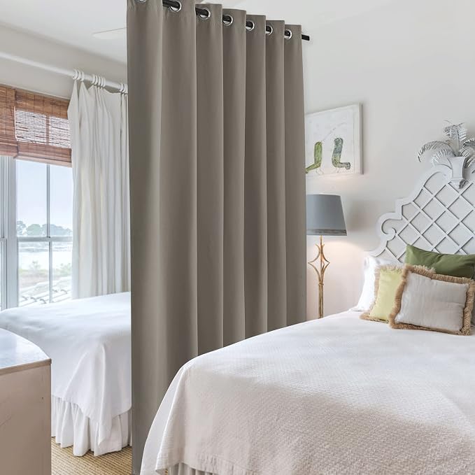 RYB HOME Extra Wide Curtains for Bedroom Closet Office Living Room Divider | - Image 4