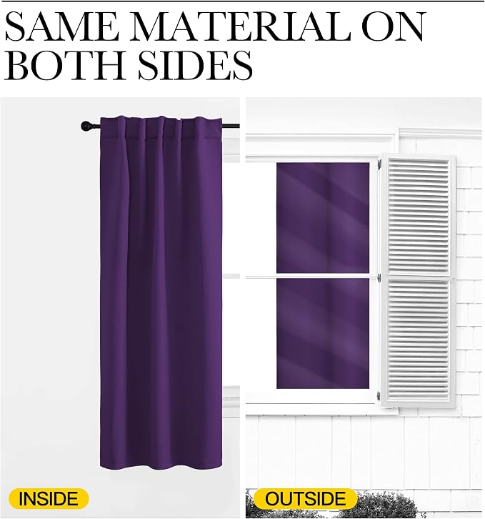 NICETOWN Bedroom Blackout Draperies and Window Treatment- 52 Width X 95 Length - Image 6