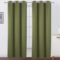 Olive Green Thermal Blackout Curtains/42 x 84 Inch/Set of 2 Panels Room by Lemomo