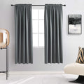 72 Inch Length Medium Grey Blackout Curtains by DONREN