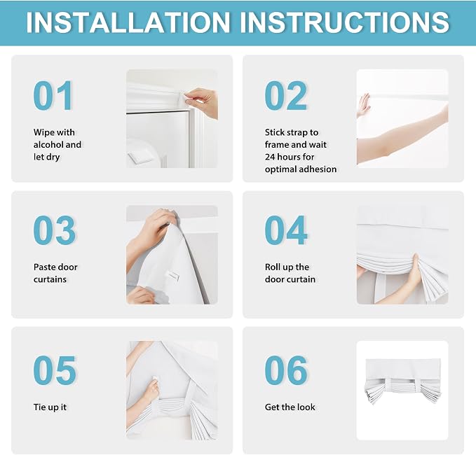 RYB HOME Front Door Window Covering Tie Up Small Sidelight Curtain | No Drill - Image 3