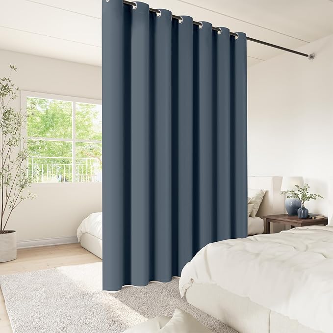 ChrisDowa Room Divider Curtains 96 Inch Length Sliding Door Curtain 1 Panel | - Image 2