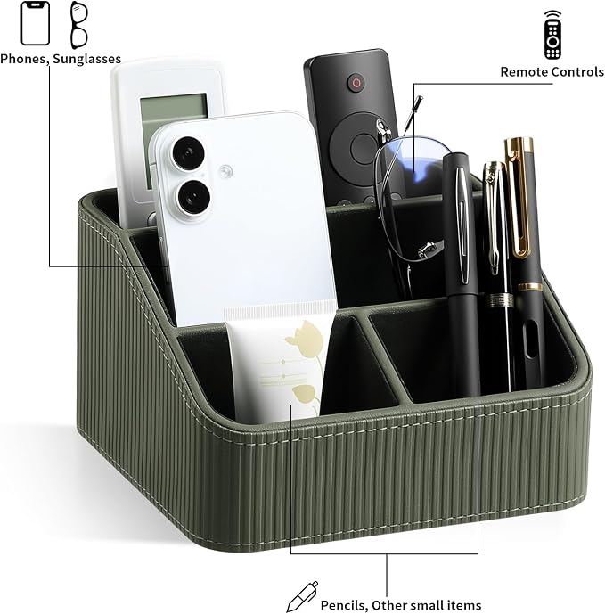Small Remote Control Holder Bedside Nightstand Organizer Desk Caddy | 4 - Image 3