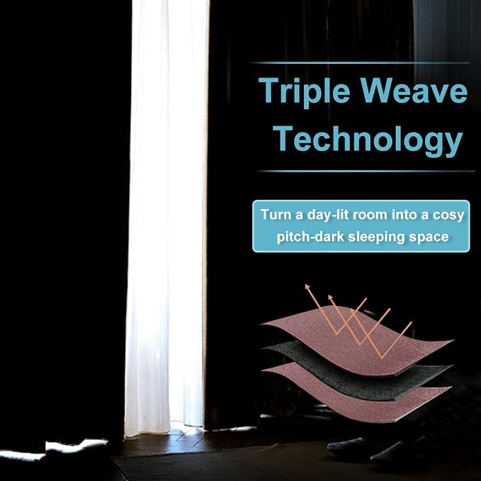 RYB HOME Short Blackout Curtains - Image 3