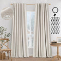 MIULEE 100% Blackout Curtains Linen Curtains & Drapes W52xL96 Inch, Cream | 2 by MIULEE