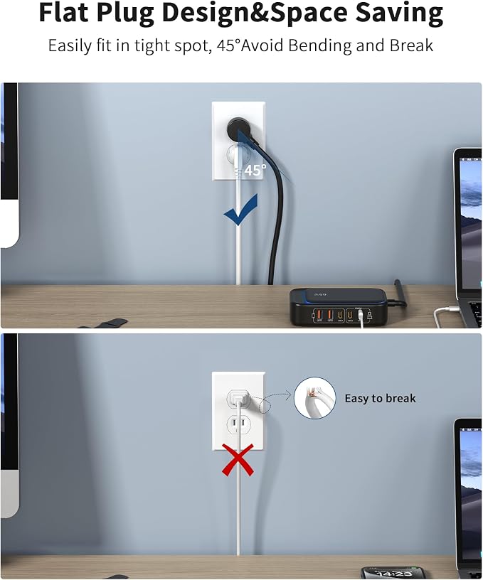 7-in-1 USB Power Strip, 85W Charging Station 5FT Extension Cord - Image 6
