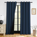 RYB HOME Navy Blue Blackout Curtains 84 inches Length by RYBHOME