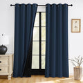 RYB HOME 100% Blackout Bedroom Curtains, Thermal Insulated Curtains | Heat & UV by RYBHOME
