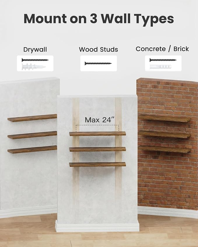 Amada 35.4" Floating Shelves for Wall Decor & Storage, Living Room, 22 lbs - Image 8