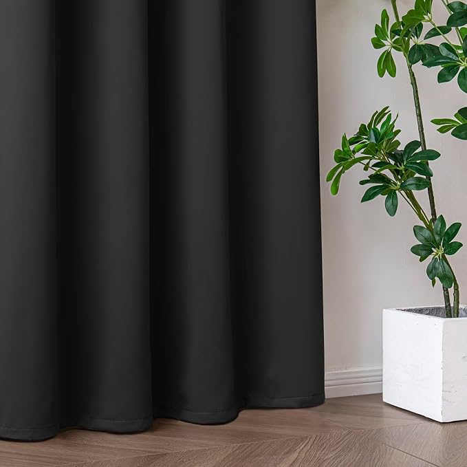 IGEMAEVE Blackout Curtains for Bedroom Rod Pocket Dark Grey 52" W x 84" L | - Image 7