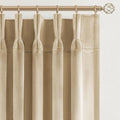 Beige Velvet Pinch Pleated Curtains 84 Inches Long by Unknown