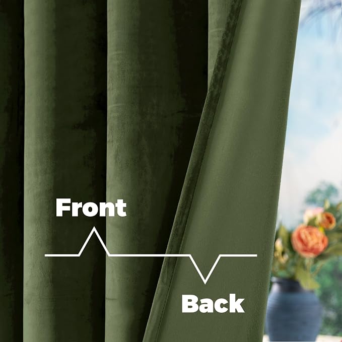 BGment Blackout Velvet 96 Inch Curtains 2 Panels - Image 4