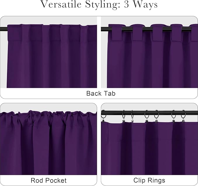 PONY DANCE Blackout 80 inch Length Curtains 2 Panels Set, Thermal Insulated - Image 5