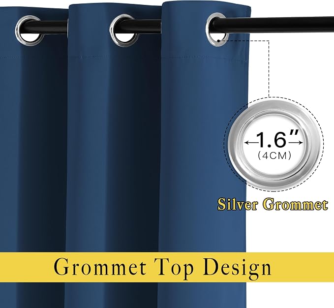 NICETOWN Blackout Window Curtains 72 inches Long, Thermal Insulated Grommet - Image 2