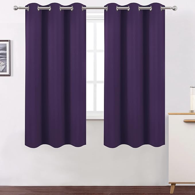 100% Blackout Curtains 40 x 63 Inch/Purple Curtains 2 Panels - Image 2