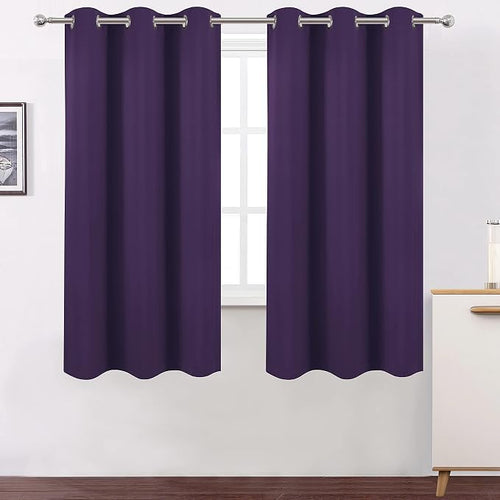 100% Blackout Curtains 40 x 63 Inch/Purple Curtains 2 Panels - Image 2