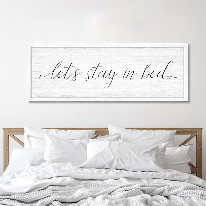 Lets Stay in Bed Wall Decor Above Bed 41.3''×15'' Large Farmhouse Wall Decor - Image 4