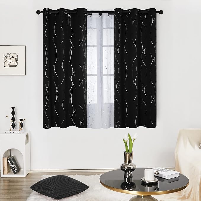 Deconovo Living Room Curtains 45 Inches Long, Thermal Insulated, Room Darkening - Image 2