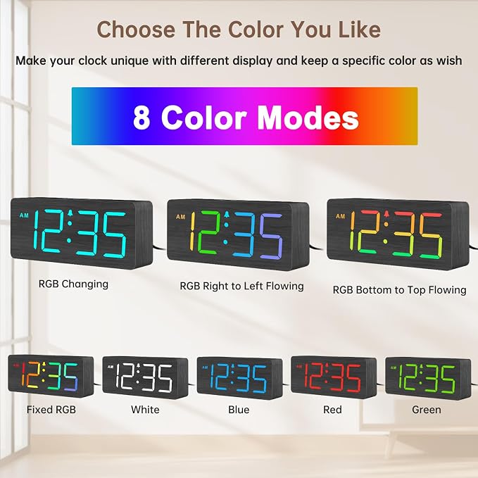 DreamSky Wooden Digital Alarm Clock - Image 2
