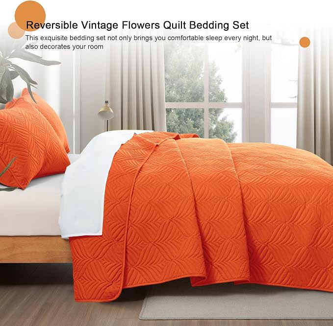 Whale Flotilla Soft Cal King Quilt Bedding Set, Lightweight Bedspreads | Burnt - Image 6