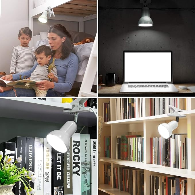 RONG&LAN Desk Lamp, 360 Rotation Clip on Lamp Portable Book Reading Light - Image 3
