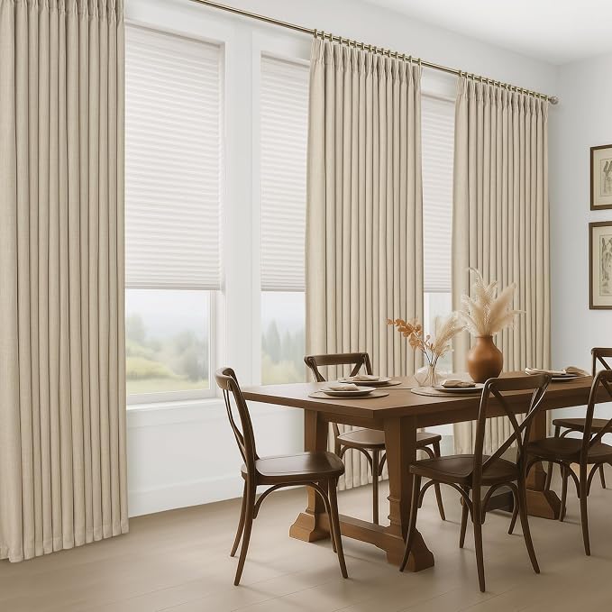 Blackout Memory Trained Pinch Pleated Linen Blend Two Layer Dining Room - Image 8