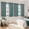 MIULEE 4 Panel Set Short Bedroom Blackout Curtains 54 Inch Long Dusty Blue | by MIULEE