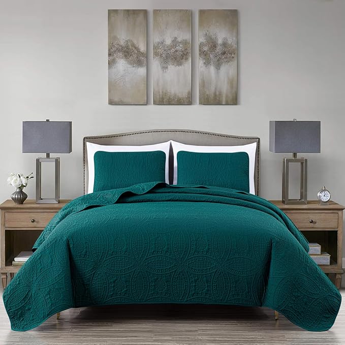 Chezmoi Collection Austin 3-piece Oversized Bedspread Coverlet Set | Oversized - Image 2