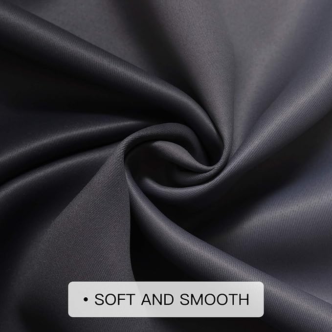 COSVIYA Grommet Ombre Black Room Darkening Curtains 84 inch - Image 5