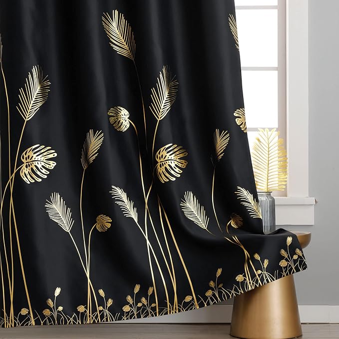 Room Divider Curtain for Sliding Glass Door 120W x 84L Inch Gold Palm Tree - Image 4