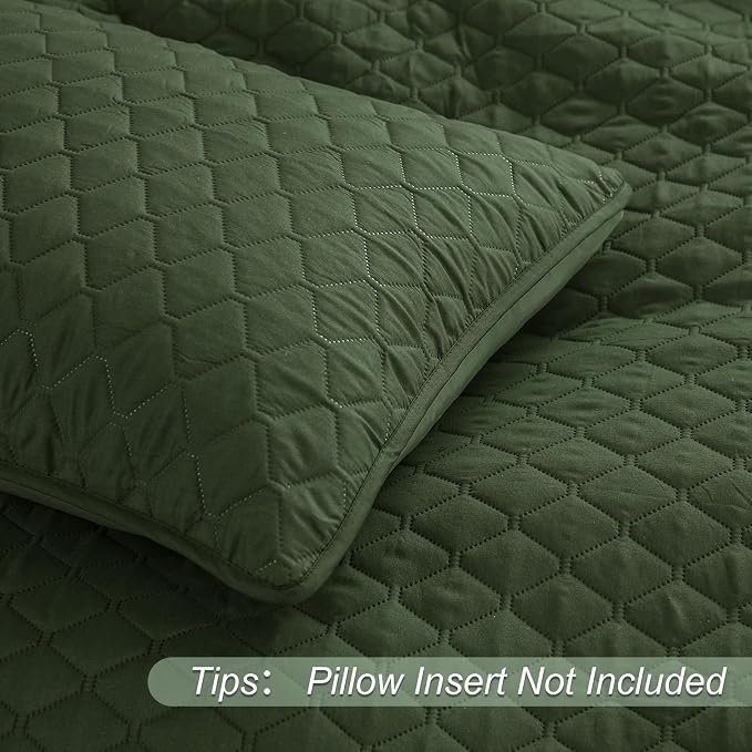 Exclusivo Mezcla Reversible California King Quilt Set, Olive Green | - Image 6