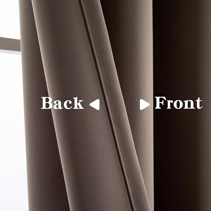 IGEMAEVE Blackout Curtains & Drapes Khaki 40" W x 84" L | Bedroom | Living room - Image 3