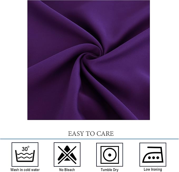 Diraysid Purple Grommet Blackout Curtains - Image 7