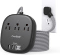 10 Ft Long Extension Cord, 22.5W/4.5A Flat Plug Power Strip, Power Strip No by OneBeat