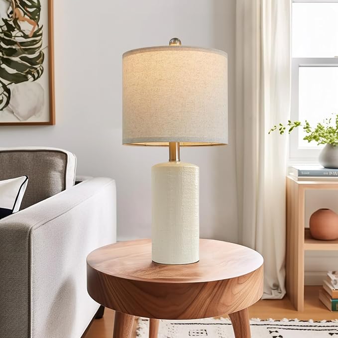 G-SAFAVA 20.25'' Ceramic Table Lamps Set of 2 Small Farmhouse Bedside lamp - Image 4
