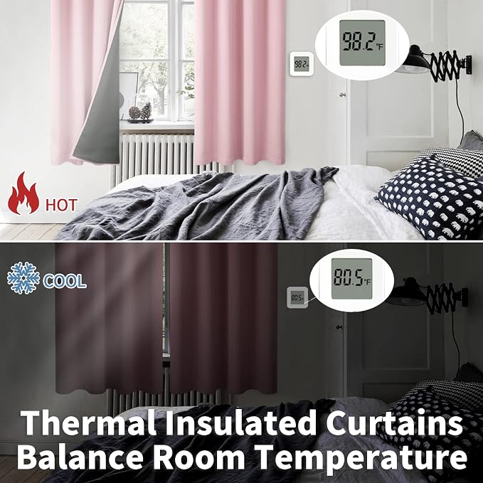 BGment Baby Pink Blackout Curtains - Image 4