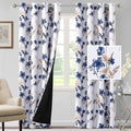 H.VERSAILTEX 100% Blackout Curtains 96 inch Length 2 Panels Set Cattleya Floral by HVERSAILTEX