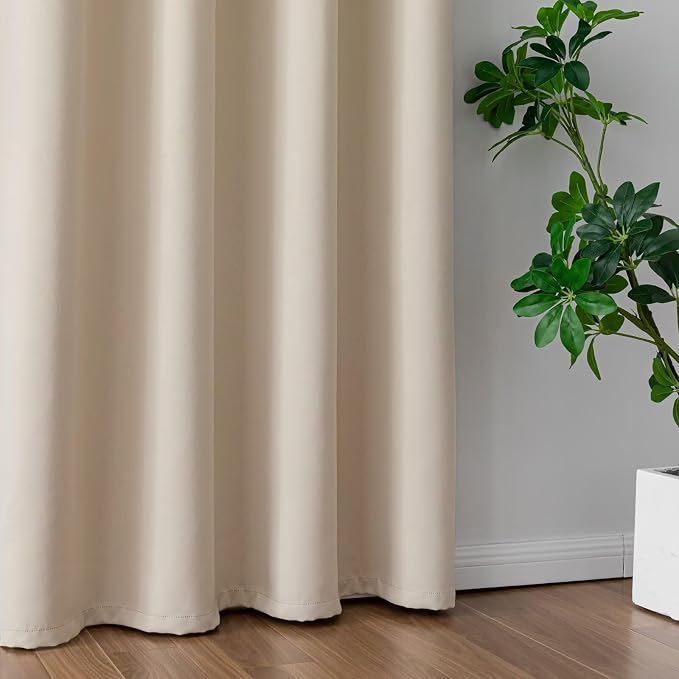 IGEMAEVE Blackout Curtains for Bedroom Grommets Beige 52" W x 96" L | Living - Image 5