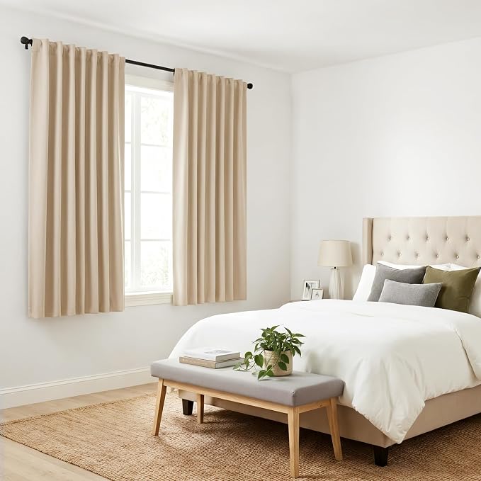 PONY DANCE Beige Blackout Curtains - Image 8