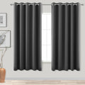 Dark Grey Blackout Room Darkening Curtains 60x63 Inch Length by KOUFALL