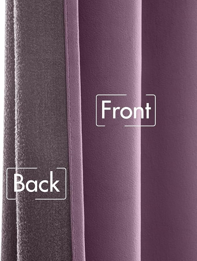 MIULEE Lavender Velvet Pinch Pleat Blackout Curtains W52 X L90 Inches | 2 Panels - Image 7
