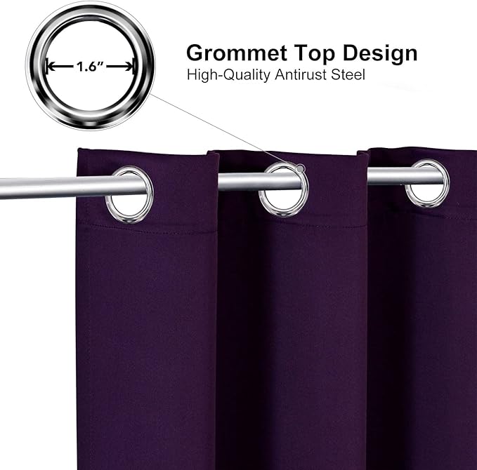 ChrisDowa Blackout Curtains for Bedroom 90 Inch Door Curtain, 1 Panel | 52W x - Image 2