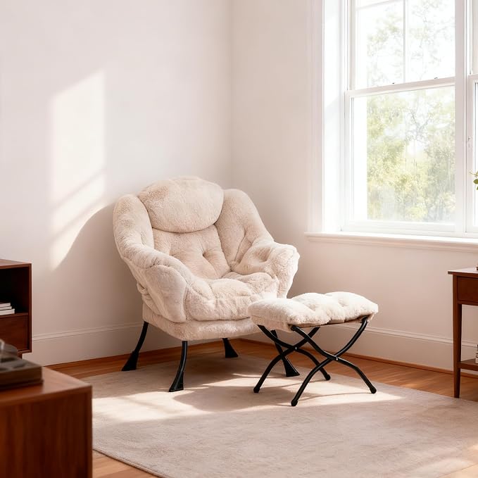 HollyHOME Lazy Chair with Foldable Ottoman, Accent Comfy Lounge Armchair and - Image 9