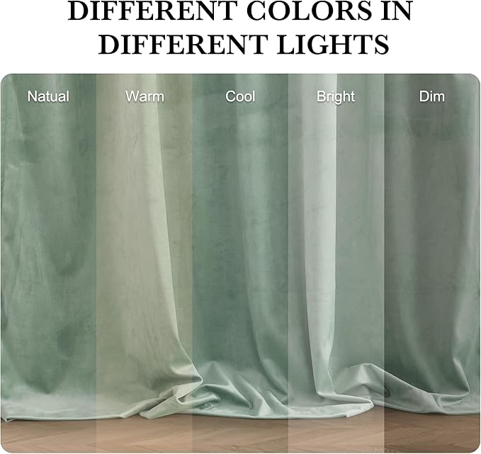 RYB HOME Auqa Velvet Curtains 90 inches - Image 7